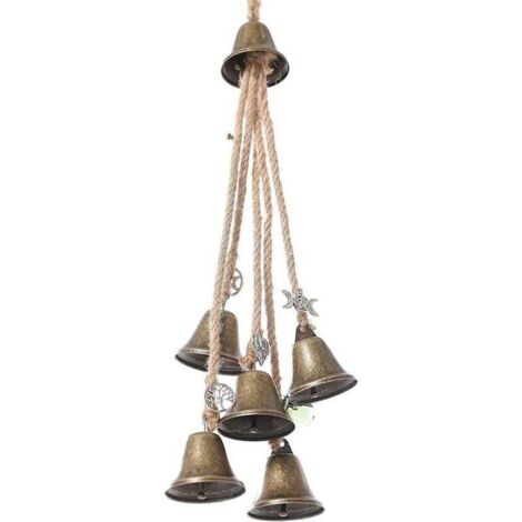 Cloches de sorcières, charme de protection de porte, énergies négatives claires magiques, attire les carillons éoliens positifs, boho ornements suspendus pour porche, jardin, fenêtre, métal (1/4)