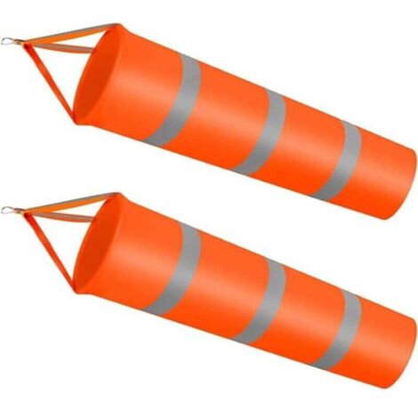 2 Pièces Manche à Air Orange, Manche à Air Réfléchissante Orange, Manche à Air Ripstop, pour Utilisé dans la Météorologie, L'agriculture, L'exploration Pétrolière et D'autres Industries (Orange (1/4)
