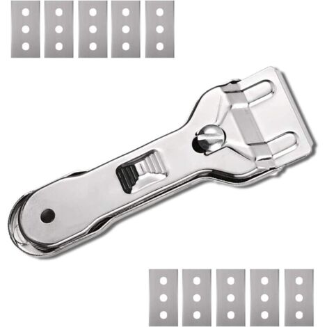 Grattoir Céramique Double Tranchant avec Lame de Rechange pour Poêles Verre et Céramique (1/4)