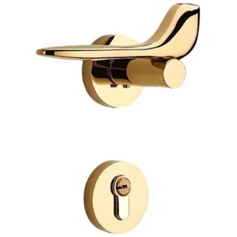 Serrure De Porte Intérieure Chambre Simple Et Silencieuse Avec Clé Doré (1/2)