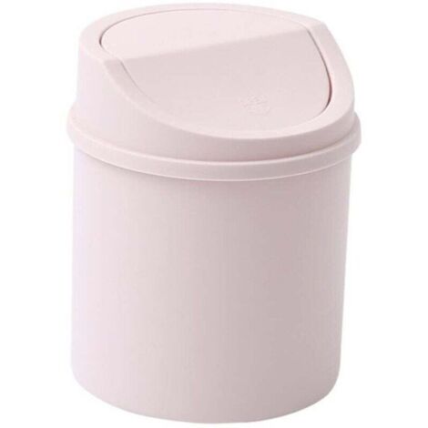 Mini poubelle rose pour bureau ou domicile – accessoire de rangement pratique et élégant Ortviai (1/4)