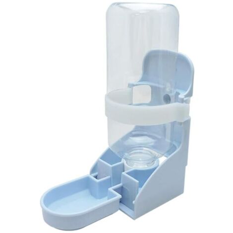 Bouteille d'eau 2 en 1 pour chien et chat, 500 ml, fontaine portable et amovible (bleu) (1/4)