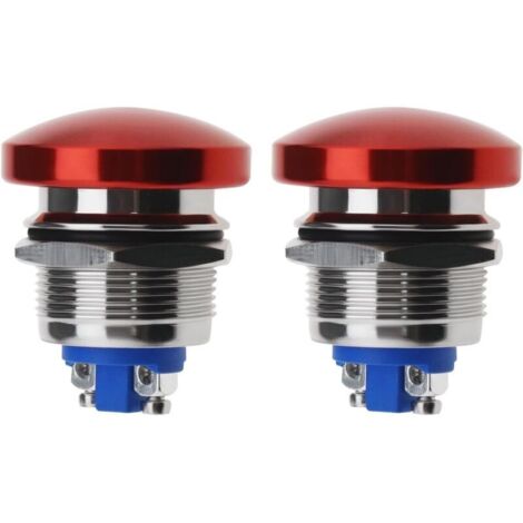 2 pièces bouton poussoir étanche rond 22 mm en alliage d’aluminium pour voiture, camion, camping-car et bateau (1/4)