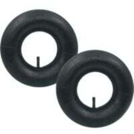 2 Pièces Pneus 4.10/3.50-4 Avec Chambre À Air Valve Droite Pour Chariot De Jardin Tondeuse Et Diable (1/4)