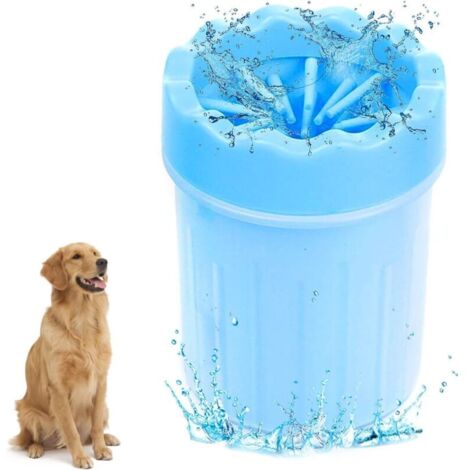 Nettoyeur de Pattes pour Chien Portable avec Brosse, Bleu (1/4)