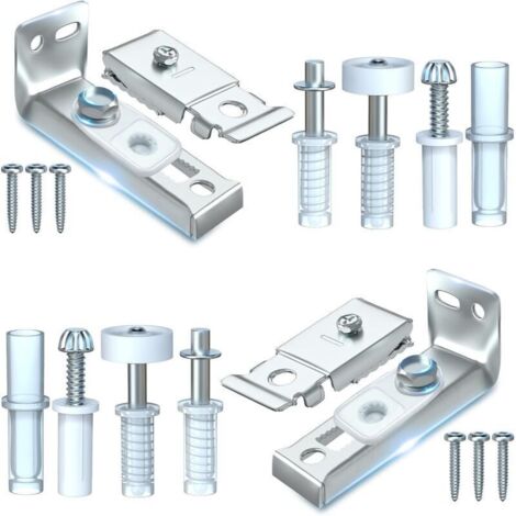 Lot de 2 Pièces de Rechange pour Portes Coulissantes : Support Haut/Bas, Pivot 3/8", Roue Guidage 7/8" (1/4)