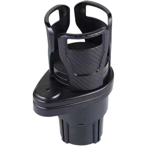 Porte-Gobelet de Voiture 2 en 1,Porte Boisson,Support Réglable pour Voiture,Rotation à 360 degrés,Porte gobelet voiture pour la plupart des voitures- Noir (1/4)