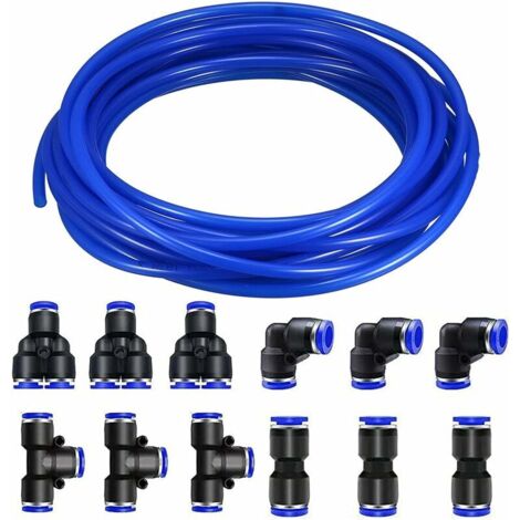 Raccords Pneumatiques 4 mm et Tuyau PU Flexible 10 m Pack Complet (1/4)