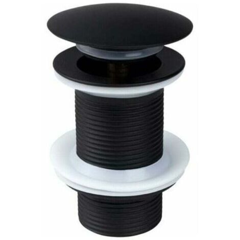 Bonde de Lavabo Noir Sans Trop Plein, Bonde de Lavabo Pop Up Noir Universelle, Bonde de Vidage Sans Trop Plein, Bonde de Vidange Sans Trop Plein, Bonde Pop Up Automatique pour Vasque a Poser, zhuoxu (1/4)