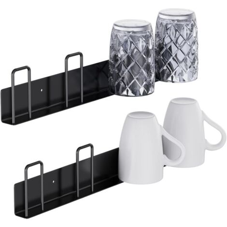 Crochets Muraux Adhésifs pour Tasses, Support Verre Organisateur Cuisine (1/4)
