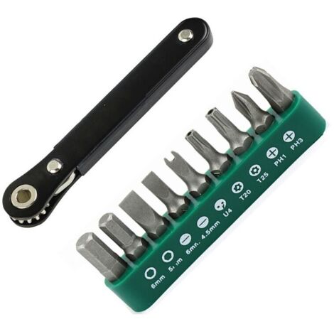 Jeu 10 Embouts Multifonctions Clic S2 Fente Torx Phillips (1/4)