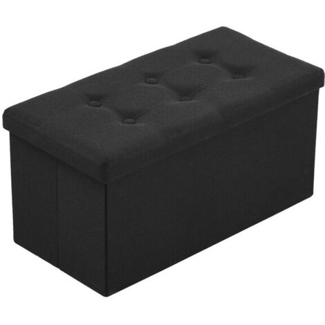 Repose-Pieds Pliable Compact pour Rangement Facile Noir