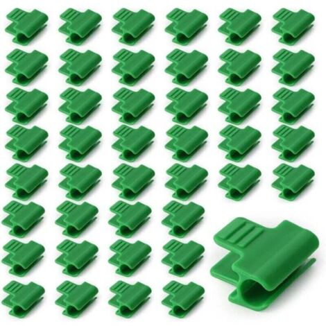 50 Pièces Pinces Fixations pour Serre 11mm, Clip de Film de Serre, Pince à Effet de Serre, Clip pour Tige de Tube de Serre, Clip Cerceau Tunnel de Filet en Plastique, pour Serres, Cadre, Abris (1/4)