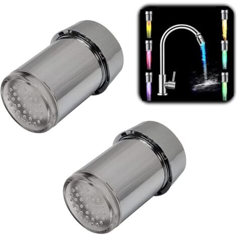 Robinet LED 12 V avec capteur de température, 7 couleurs changeantes, pour salle de bain et cuisine (1/4)