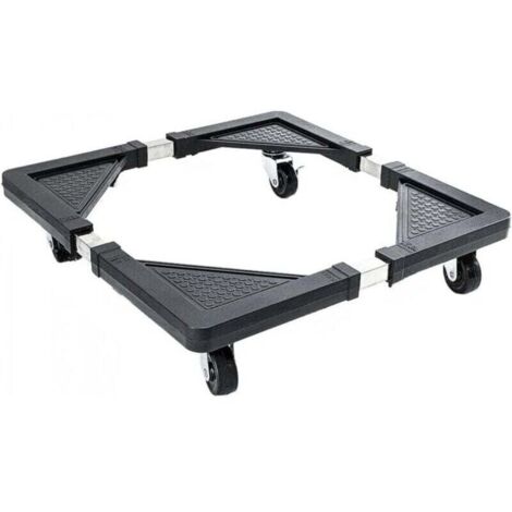 Socle Réglable à Roulettes 43-65 cm, Support Pivotant 360° Jusqu'à 200 kg pour Lave-Linge et Réfrigérateur Ortviai