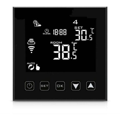 Intelligent Thermostat WiFi Connecté pour Chaudiere/Chauffage au Sol à Eau Filaire Smart Life APP Compatible, Thermostats d'ambiance Programmable Chaudière Noir (1/4)