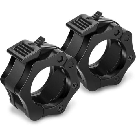 2 Colliers d'Haltères Olympiques Noirs pour Barres de Musculation (1/4)