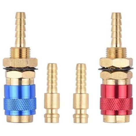 Adaptateur Raccord TIG 6 mm Refroidissement Air Bleu et Rouge