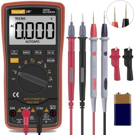 Multimètre Numérique Automatique à Écran LCD Rétroéclairé pour Professionnels Électriciens (1/4)