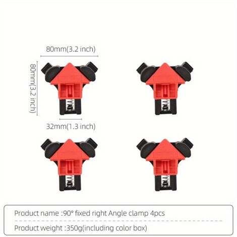Pince d'Angle Réglable 90° pour Menuiserie Fixation Précise Coins Bois Lot de 4 (1/4)