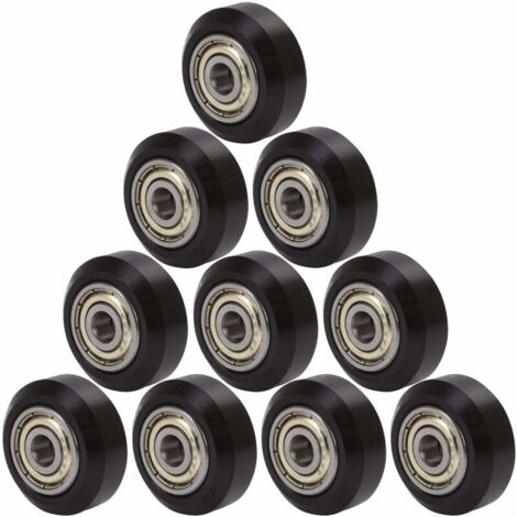 10 Pièces Poulies V pour Imprimante 3D avec Roulements Billes et Roues Passives POM (1/4)