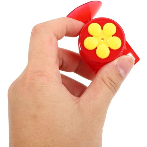 2 pièces distributeur d’eau pour colibris à main pour jardin, distributeur en plastique en forme de fleur (modèle : fleur jaune + couvercle rouge + fond transparent) – veuillez préciser le modèle et l (1/3)
