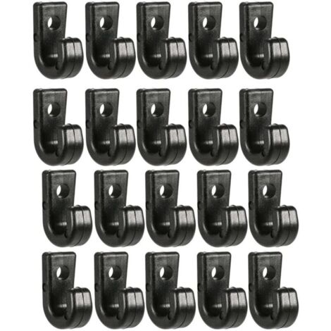 Lot de 50 Crochets de Fixation en Nylon Noir pour Équipements Nautiques