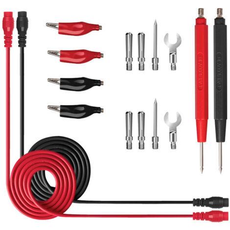 Kit 16 Pièces Accessoires Multimètre Professionnel Pinces Crocodile Embouts Banane Tests Électriques (1/4)