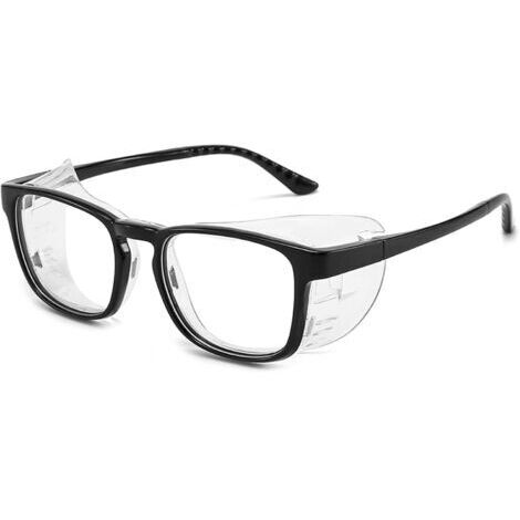 Lunettes anti-allergie et anti-pollen pour adultes, monture intégrale en silicone étendue – lunettes amovibles, anti-lumière bleue, anti-buée et anti-UV (couleur : noir) (1/4)