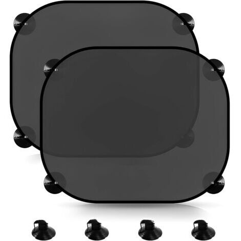 (Pare-soleil noir) Pare-soleil pour voiture bébé, 2 pièces pare-brise vitres latérales avec 4 ventouses, pare-soleil anti-UV pour voiture enfant, pose rapide et facile, pour bébé, adultes et chien, pr (1/4)