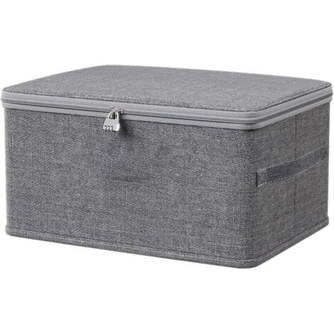 Boîte Rangement Médicaments Pliable 40x30x21 cm Couvercle Verrouillable Accessoires (1/4)