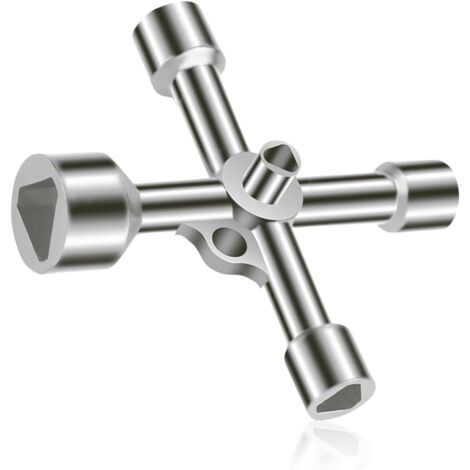Clé triangulaire 4 voies 5 tailles diamètre intérieur 7 mm/10 mm/12 mm/13 mm/18 mm Clé utilitaires pour boîte électrique, gaz, eau, compteur électrique, boîte d'armoire (1/4)
