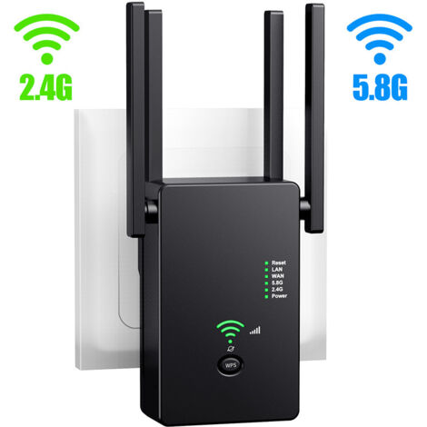 Routeur Wi-Fi sans fil AC1200M, répéteur de signal 5G, amplificateur d'extension à quatre antennes double bande Gigabit (1/4)