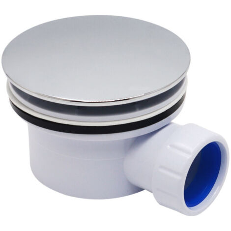 Ensemble Bonde Et Siphon Ultra Compact Pour Lavabo Nano 6.7 Chromé Blanc En Polypropylène