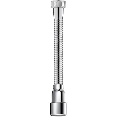 Rallonge de robinet de 20 cm, fonction pivotante à 360°, anti-explosion et inoxydable, convient pour les rallonges de robinet de salle de bain et de cuisine (1/4)