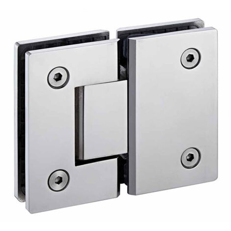 Charnière Pince de Porte Verre 90º Support Mural sans Cadre Clip pour Porte de Douche en Verre 8-10mm avec vis Accessoire (1/4)