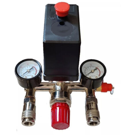 Pressostat de compresseur d'air avec pompe à double manomètre, kit de pièces pour vanne de régulation de pression 380 V (1/4)