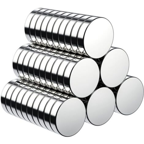 Aimants 60 pièces, aimants ultra puissants pour réfrigérateur (10 × 2 mm), petits aimants ronds pour réfrigérateur, plaque magnétique, porte, tableau noir, carte – boîte de rangement gratuite incluse (1/4)