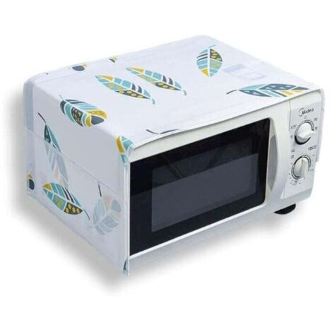 Four à micro-ondes multifonction, housse anti-poussière et anti-graisse avec protection de cuisine intégrée (motif plume), 85 cm × 35 cm (housse anti-poussière uniquement)