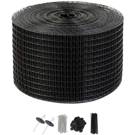 Mophorn Panneau solaire 8"x100ft Bird Critter Guard, rouleau de treillis métallique de 1/2" avec 100 attaches en aluminium, protection antirouille avec revêtement en PVC (1/5)