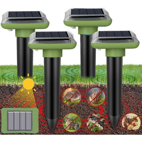 Répulsif ultrasonique pour taupes,Répulsif solaire pour taupes 4 pièces,Répulsif pour chasse taupes,Bornes pour taupes,Répulsif pour Anti taupes,Répulsif pour taupe,Borne de taupes-RAPANDA
