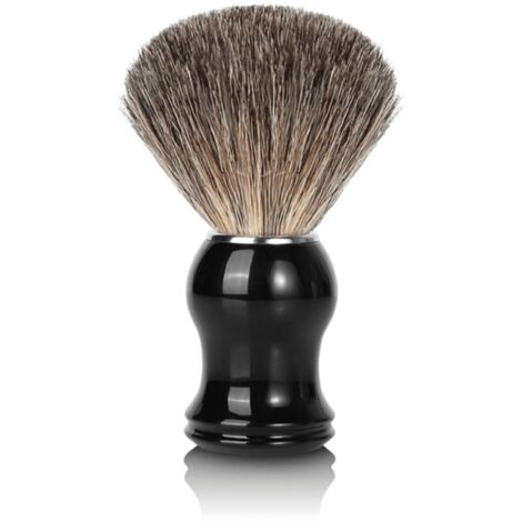 Blaireau de rasage pour homme, fait main, en poils de blaireau, compatible avec tous les rasoirs (avec mousse et savon à raser), idéal pour homme (manche en ABS, 1 pièce) (1/5)
