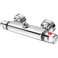 Robinet mitigeur thermostatique de douche et de baignoire avec corps de poignée orienté vers le haut