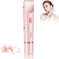 Tondeuse bikini électrique pour femme, rasoir pour parties intimes pour femme, rasoir électrique deux en un pour femme, convient pour le bikini, le visage, les jambes et les aisselles, rose