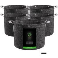Sac de culture 5×26l, sac de culture non tissé, sac de culture avec poignée et gants, sac de culture de pommes de terre, pot de culture de pommes de terre, tomates, fraises, plantes, fleurs