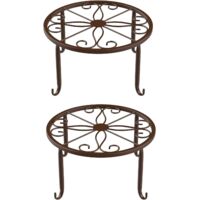 2 Pièces Support Pot Fleur en Métal, Stand de Fleurs Stand de Plantes, Trépied pour Plantes en Métal, Convient pour Les Bureaux et Les Balcons, Peut être Utilisé pour Placer des Pots Fleurs(Bronze)
