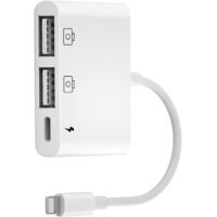 AIPERQ Adaptateur Caméra USB iPhone, 3 en 1 Adaptateur USB iPhone Adaptateur Lighting USB OTG Femelle avec Câble Charge de Synchronisation des Données Compatible avec Le Phone 13/12/11/X/XS/XR/8/7/et