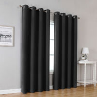 Lot de 2 rideaux thermiques 140240cm noir