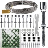 Treillis de Support de Plantes de Jardin Treillis en Acier Inoxydable pour Plantes Grimpantes, Treillis Mural à Disposition Flexible pour Plantes Grimpantes (avec Fil d'acier)