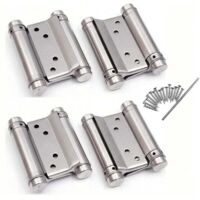 2 coppie di cerniere in acciaio inox a doppia azione per porte a battente del bancone del bar/caffetteria, regolabili, ideali per la chiusura automatica